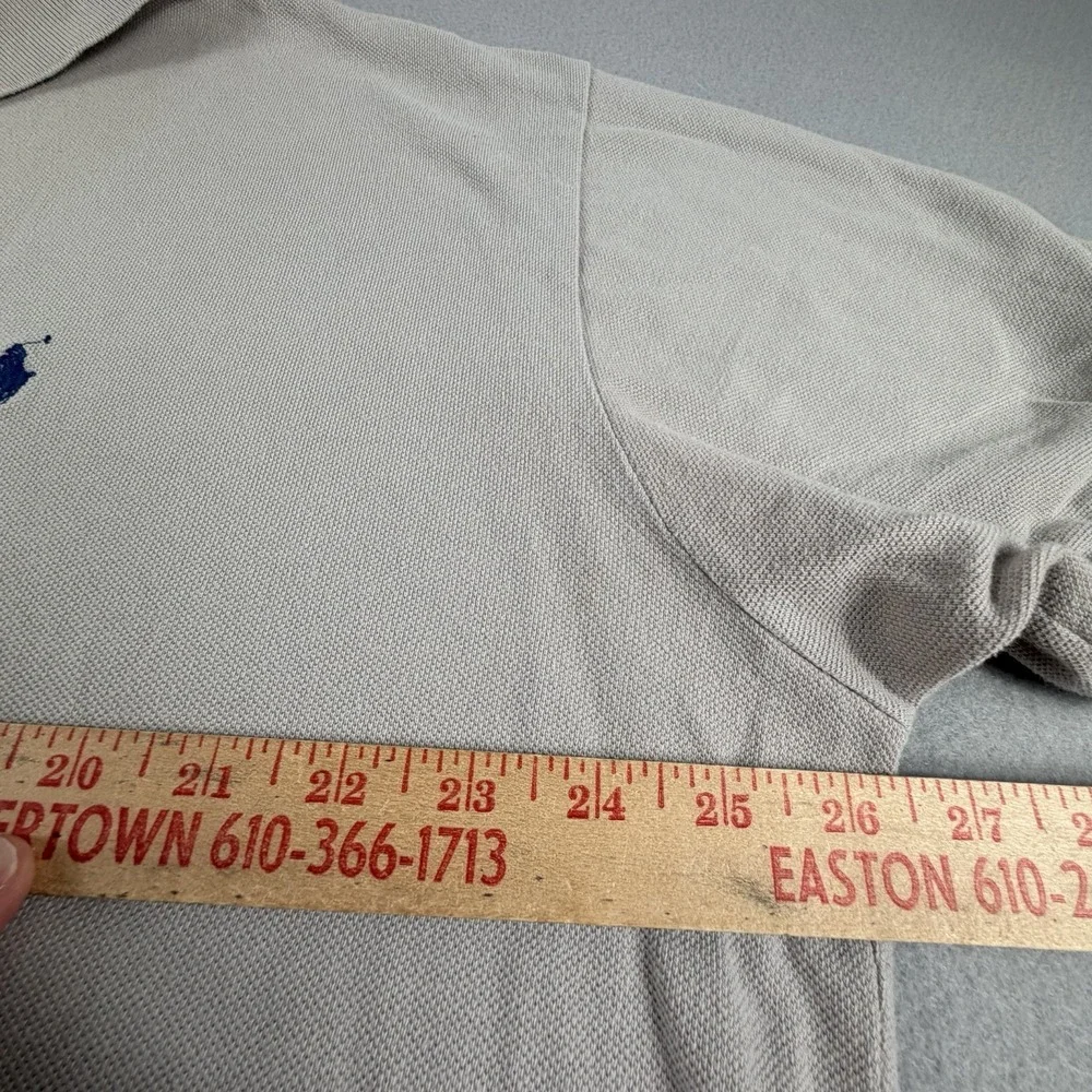 Polo Ralph Lauren Polo Shirt Mens XL Beige Tan Blue Pony Logo SS Classic Fit